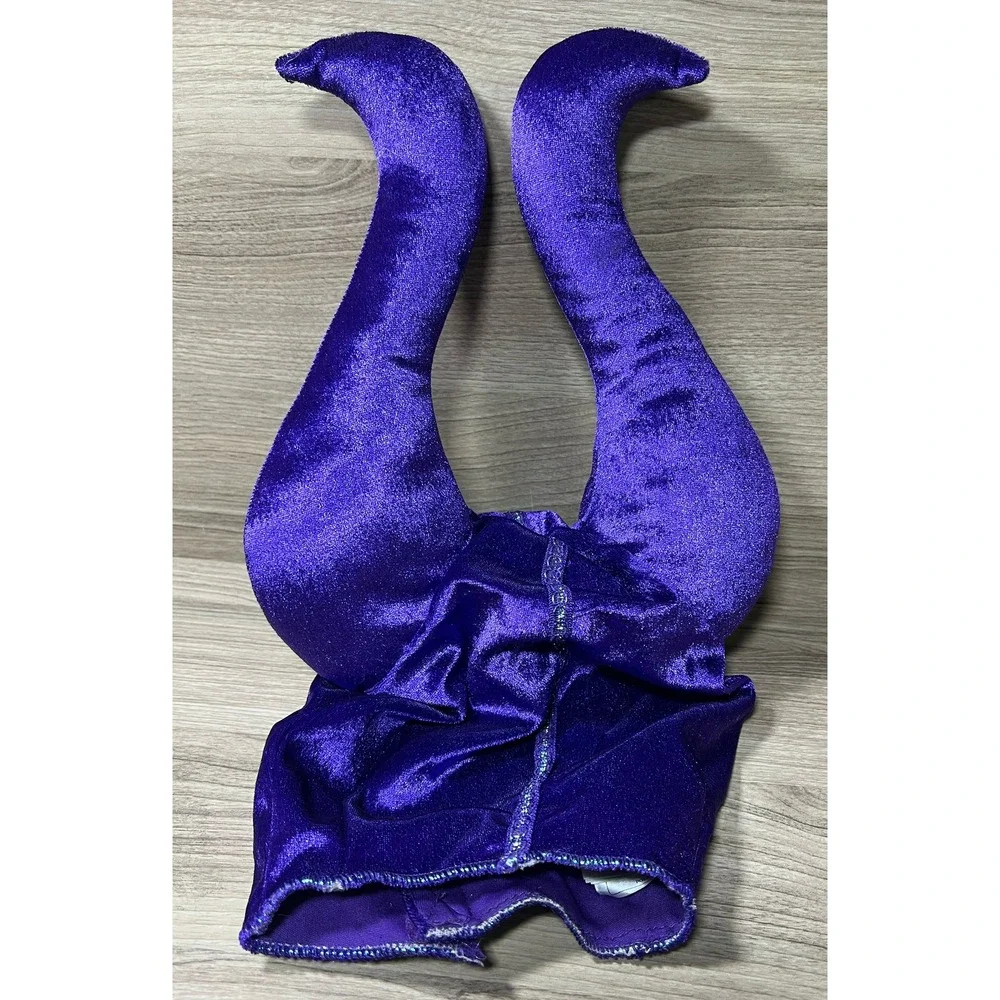 Disney Maleficent Purple Velvet Horns Costume Headpiece Size 4 Sleeping Beauty‎